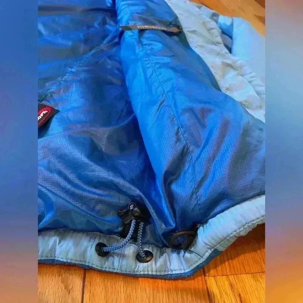 LL Bean Quilted Puffer Jacket Prima Loft Blue Hooded Stowaway Women's Size Small - Picture 7 of 14